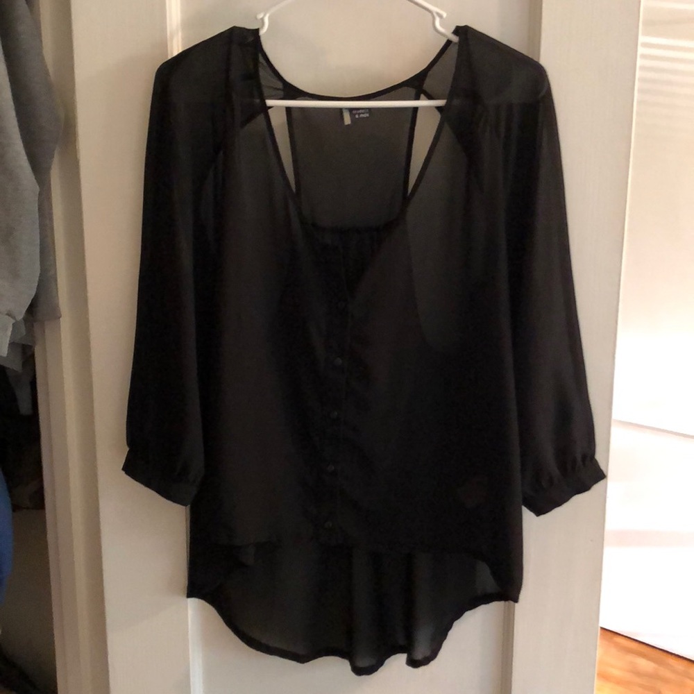 Sparkle and Fade Sheer Blouse